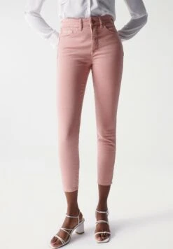 FAITH PUSH IN CROPPED SKINNY - Jeansy Skinny Fit - Pink