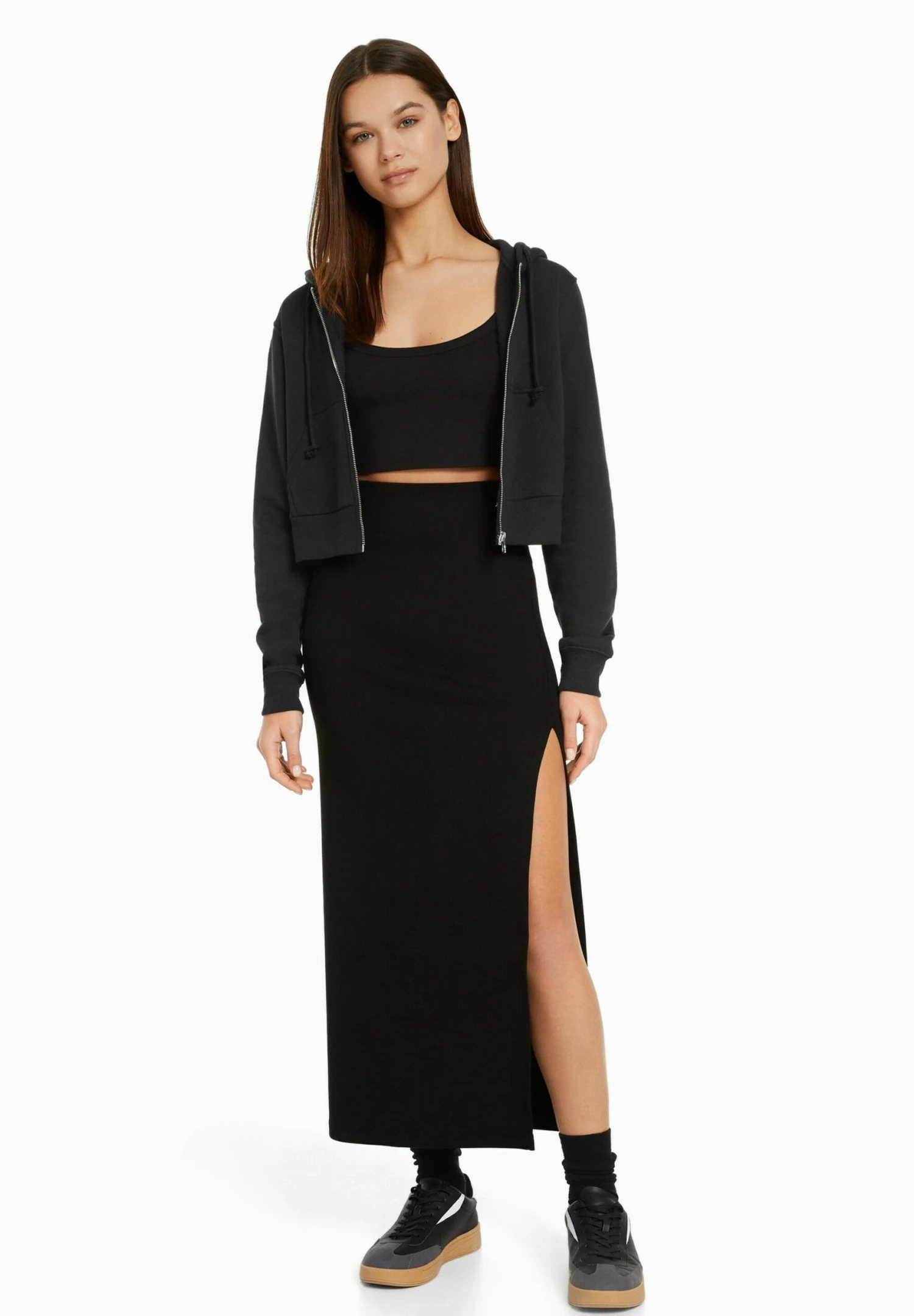 BERSHKA Spódnica Ołówkowa - Black 2 BERSHKA Spódnica Ołówkowa - Black - obrazek 2