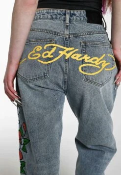 Ed Hardy DEATH BEFORE DISHONOR BOYFRIEND - Jeansy Relaxed Fit - Bleach -Ulla Popken Sklep 9fa9483275e6438eaa9d455414499234