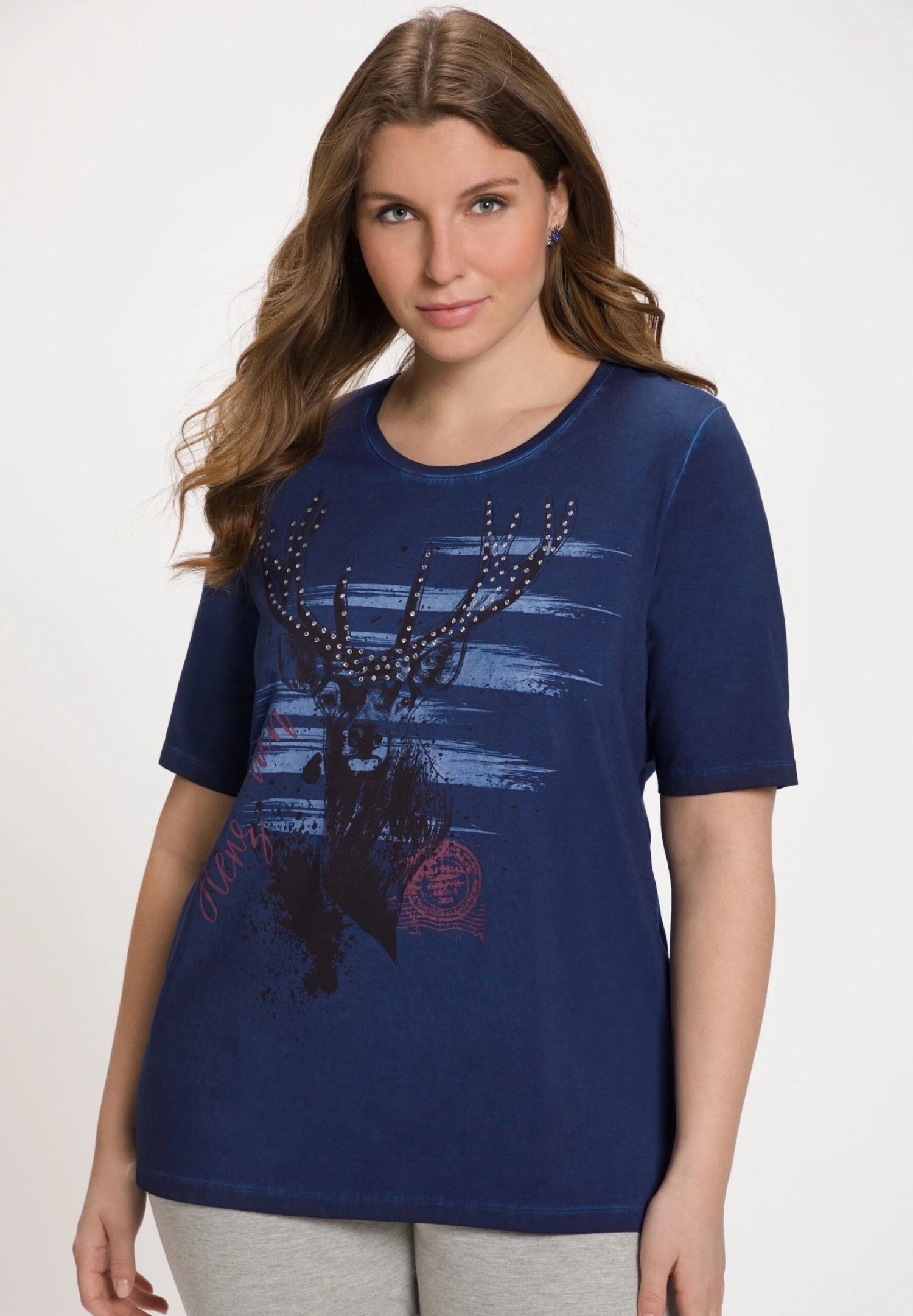 Ulla Popken T-shirt Z Nadrukiem - Nachtblau 2 Ulla Popken T-shirt Z Nadrukiem - Nachtblau - obrazek 2