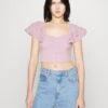 FREE PEOPLE THANK YOU VERY SWEETLY - T-shirt Z Nadrukiem - Blush Lilac