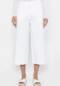 SZEROKIE TYPU PALAZZO - Spodnie Materiałowe - Biały