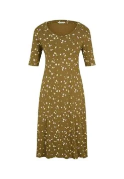 Tom Tailor Sukienka Z Dżerseju - Olive Small Floral Design