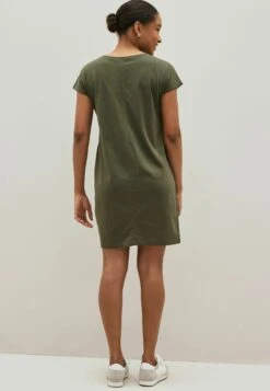Next RELAXED CAP SLEEVE POCKET STANDARD - Sukienka Z Dżerseju - Khaki Green -Ulla Popken Sklep b779e990a4d84d1a8504063e8b86560f