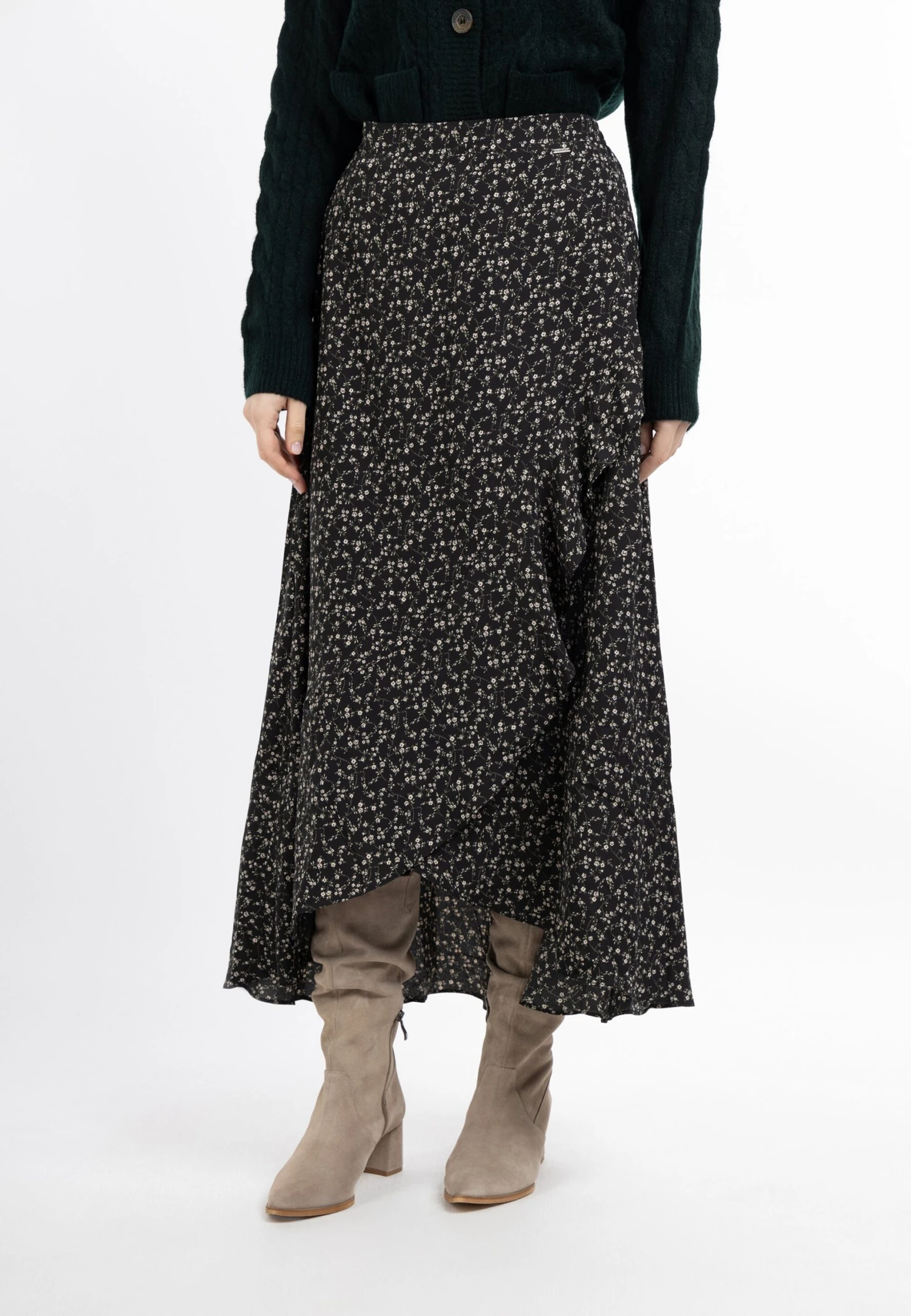 Dreimaster BRIDGEPORT - Spódnica Z Zakładką - Schwarz Mehrfarbig 1 Dreimaster BRIDGEPORT - Spódnica Z Zakładką - Schwarz Mehrfarbig