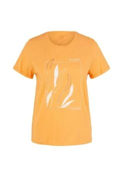 Tom Tailor MIT PRINT - T-shirt Z Nadrukiem - Bright Mango Orange