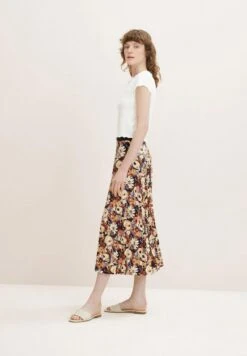 Tom Tailor Spódnica Plisowana - Beige Large Floral Design -Ulla Popken Sklep c2d7dcfe597d4a6eab087fd2b302e097