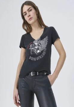 Ikks MIT PRINT - T-shirt Z Nadrukiem - Black