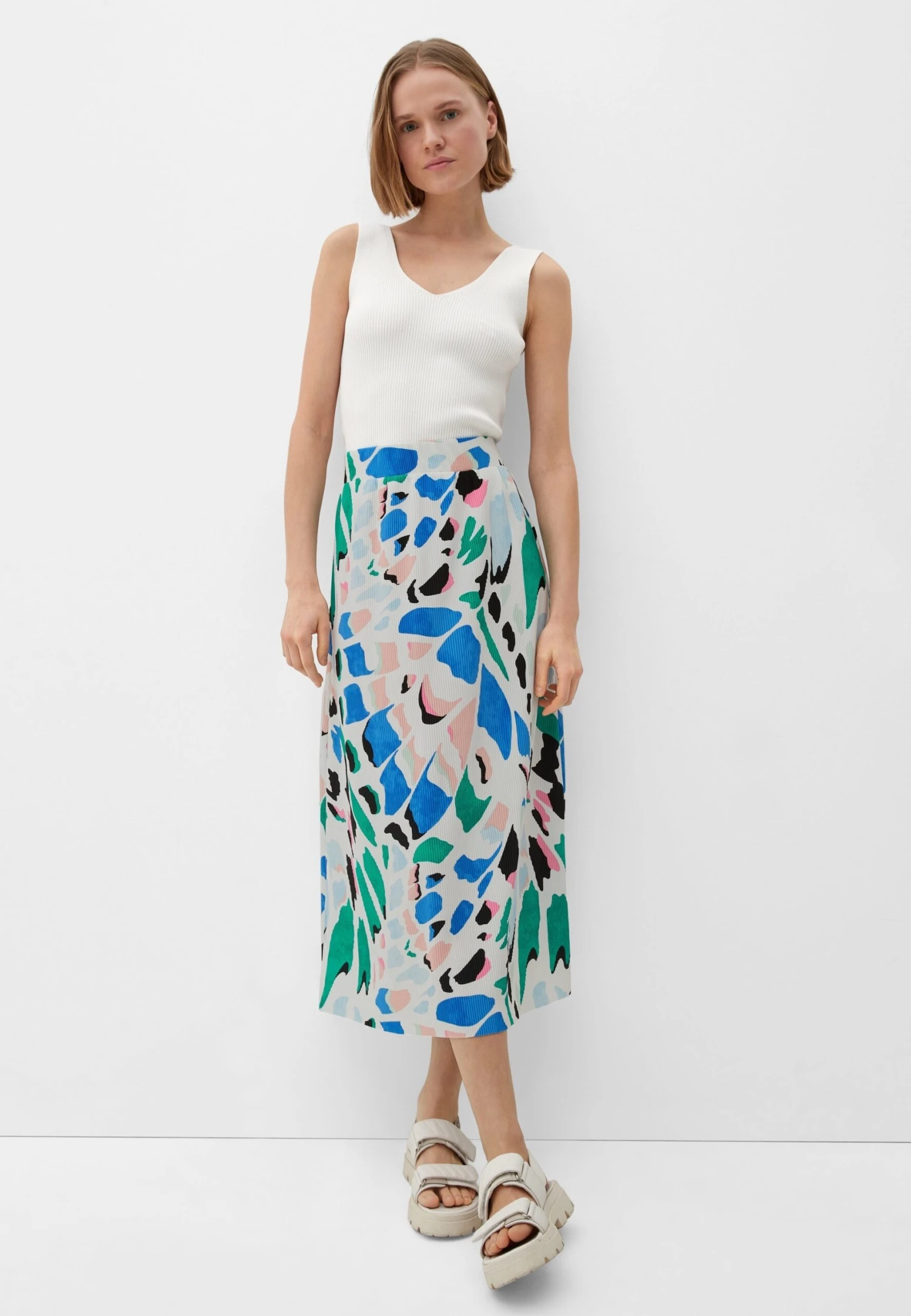 S.Oliver MIT ALLOVER - Spódnica Trapezowa - Ecru 1 S.Oliver MIT ALLOVER - Spódnica Trapezowa - Ecru