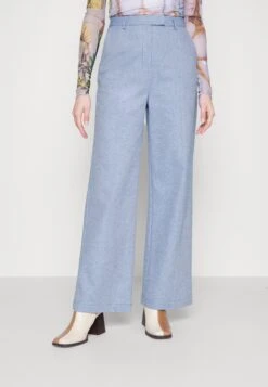 Another Label MARLENE PANTS - Spodnie Materiałowe - Dusty Blue