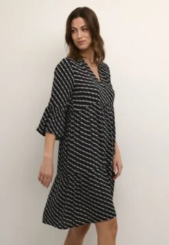 Kaffe KAMARITA AMBER - Sukienka Letnia - Black Chalk Graphic Print