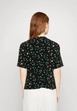 Marc O'Polo DENIM BLOUSE SHORT SLEEVE GATHEIRNG DETAIL - T-shirt Z Nadrukiem - Multi-coloured/black -Ulla Popken Sklep d33aae1b7737462eb2c7a25970a10eb6