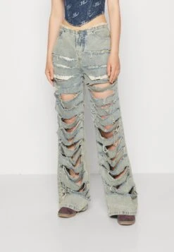 Polecane produkty 22 Jaded London EXTREME SLASHED LOW RISE - Jeansy Bootcut - Blue