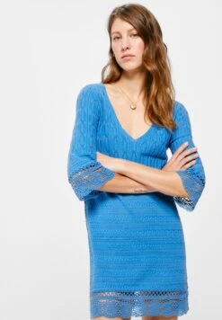 Springfield SHORT STRUCTURED - Sukienka Dzianinowa - Dark Blue