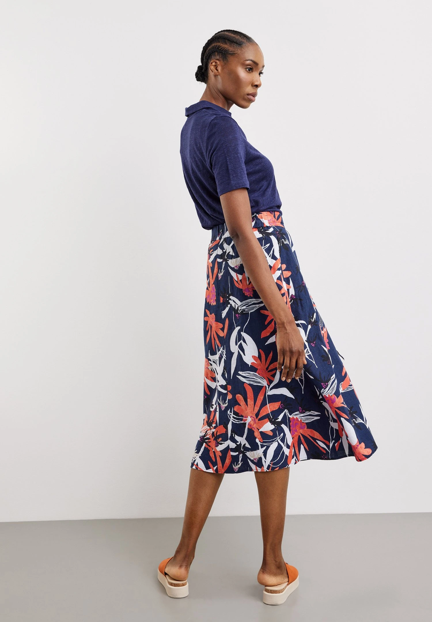 Gerry Weber LANG WEIT LANGER AUS - Spódnica Trapezowa - Blau Rot Orange Druck 3 Gerry Weber LANG WEIT LANGER AUS - Spódnica Trapezowa - Blau Rot Orange Druck - obrazek 3