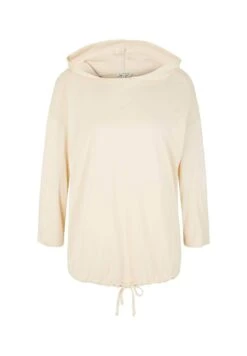 Tom Tailor MIT MATERIALMIX - Bluzka Z Długim Rękawem - Soft Buttercream