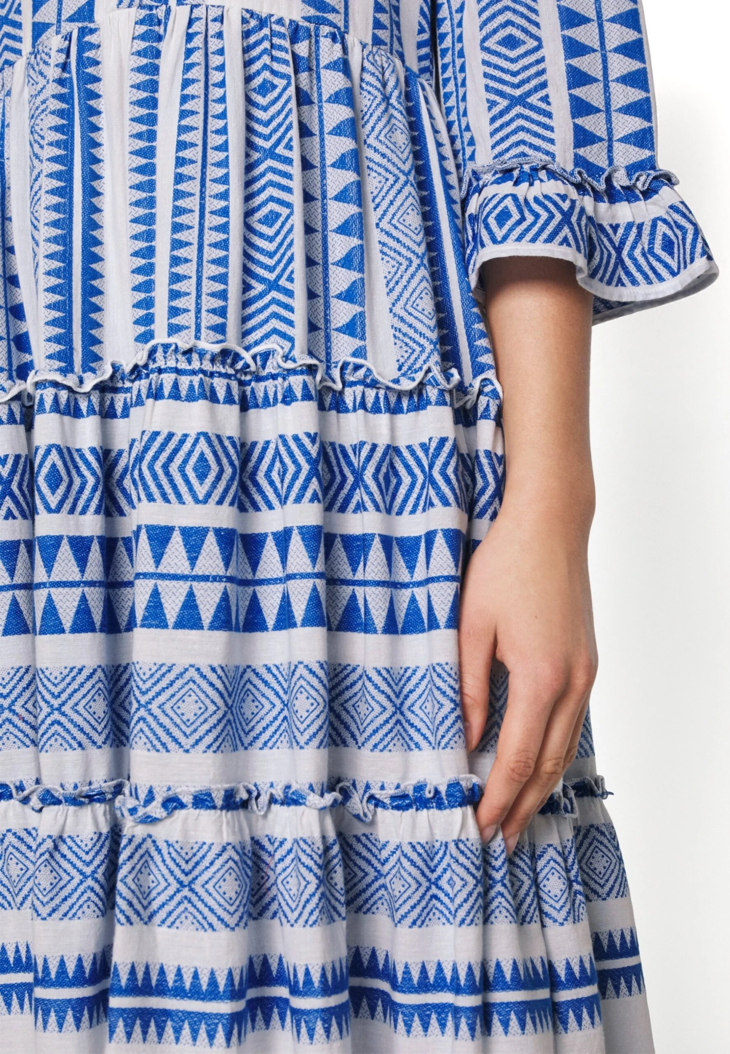 YASANINE 3/4 MIDI DRESS S. - FEST - Długa Sukienka - Birchdetail:w. Olympian Blue 6 YASANINE 3/4 MIDI DRESS S. - FEST - Długa Sukienka - Birchdetail:w. Olympian Blue - obrazek 6