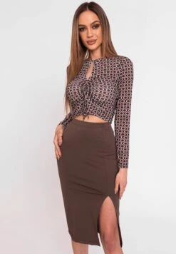 MERILI - Spódnica Trapezowa - Brown 10 MERILI - Spódnica Trapezowa - Brown -Ulla Popken Sklep dbe3110e22af4794b4fc22847ac0b328