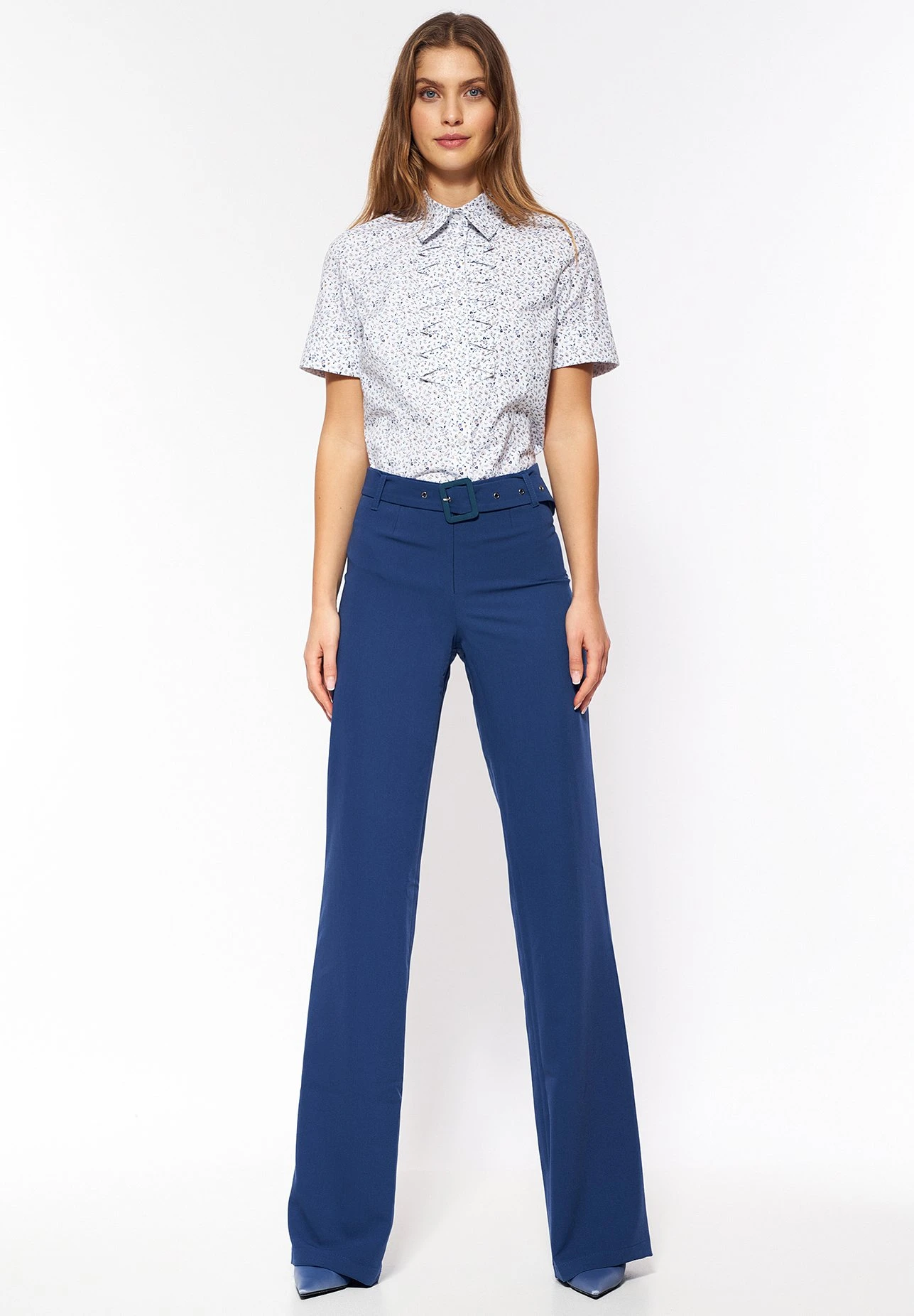 Spodnie Materiałowe - Kobalt 2 Spodnie Materiałowe - Kobalt - obrazek 2