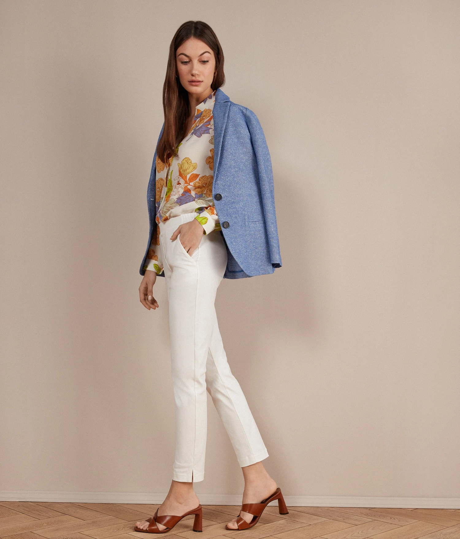 ZIGARETTEN - Spodnie Materiałowe - Bianco 1 ZIGARETTEN - Spodnie Materiałowe - Bianco