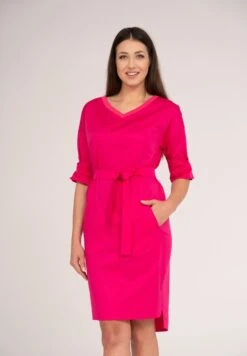 AMANDA - Sukienka Etui - Amarantowy