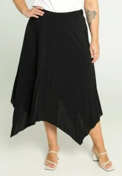 LONGUE PLISSÉE - Spódnica Plisowana - Black 12 LONGUE PLISSÉE - Spódnica Plisowana - Black -Ulla Popken Sklep e593c4eceb074bbaa078e3fb9d6ac80d