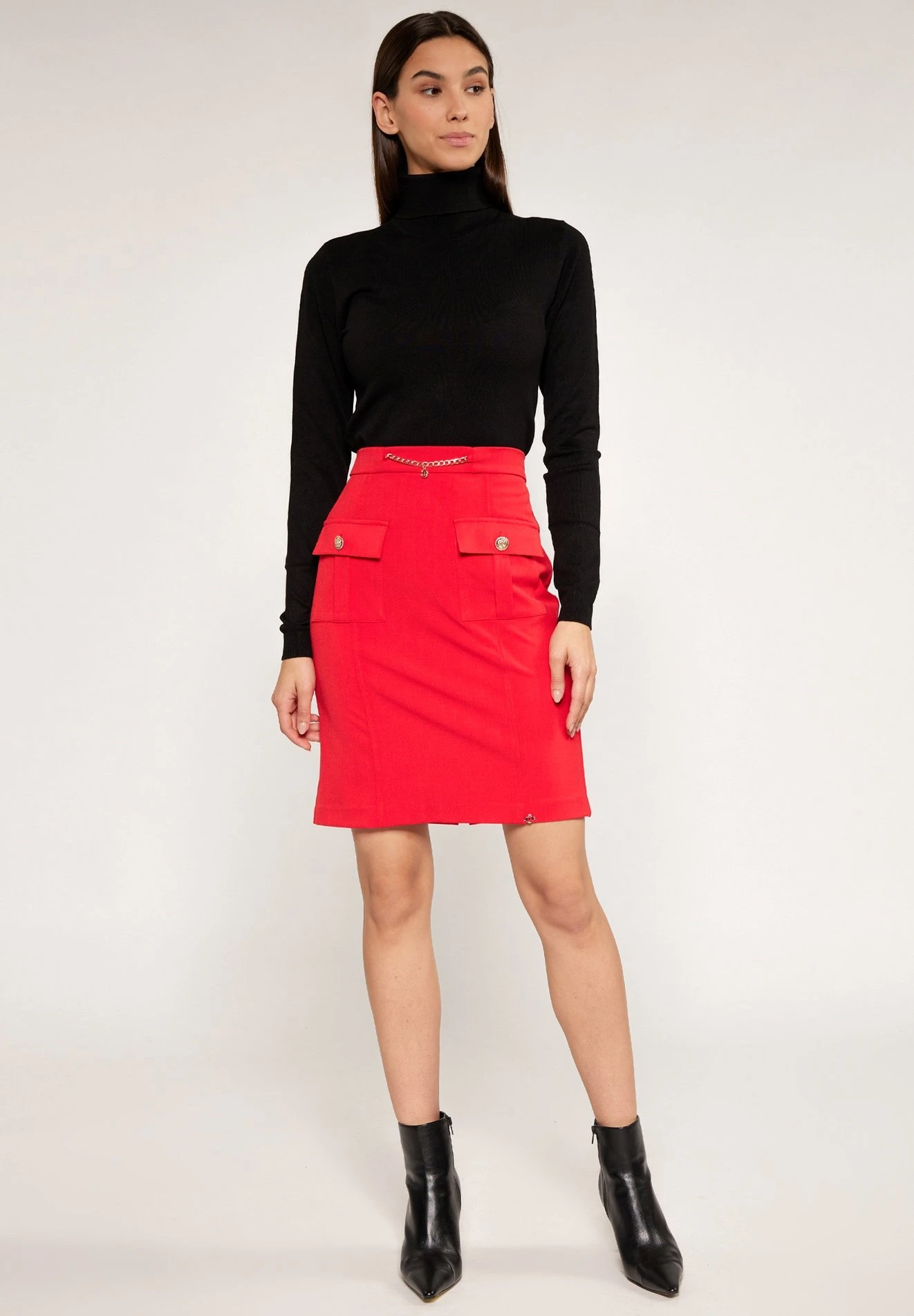 Spódnica Ołówkowa - Red 2 Spódnica Ołówkowa - Red - obrazek 2