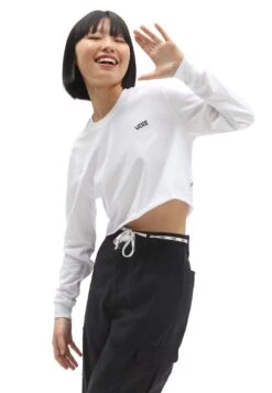 Vans LONG SLEEVE - Bluzka Z D艂ugim R臋kawem - White