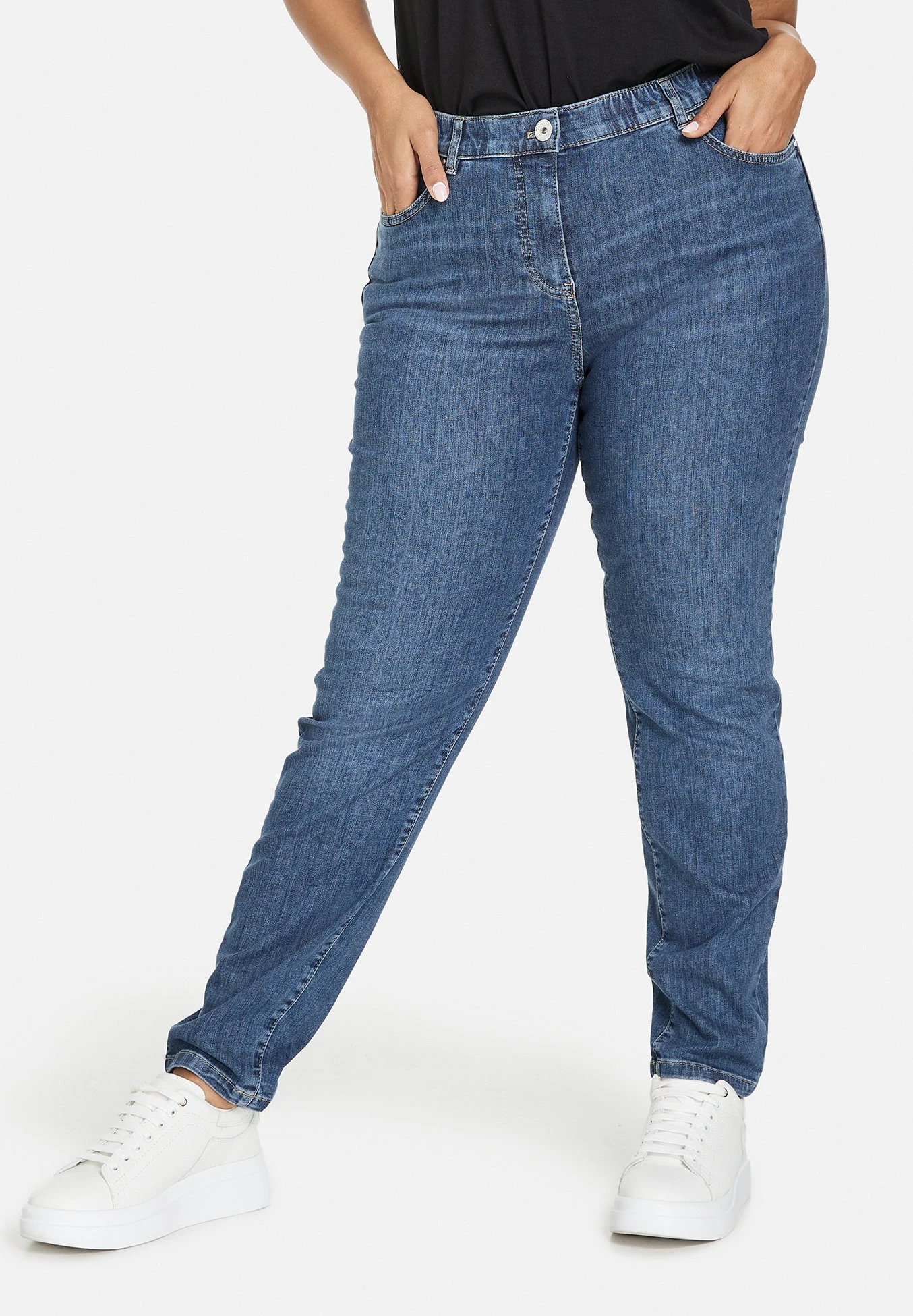 VERKÜRZT 5-POCKET BETTY - Jeansy Slim Fit - Dark Blue Denim 1 VERKÜRZT 5-POCKET BETTY - Jeansy Slim Fit - Dark Blue Denim