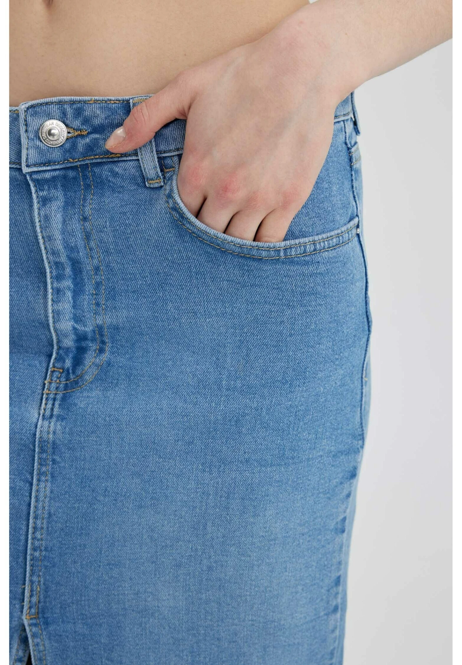 DeFacto Spódnica Jeansowa - Blue 4 DeFacto Spódnica Jeansowa - Blue - obrazek 4