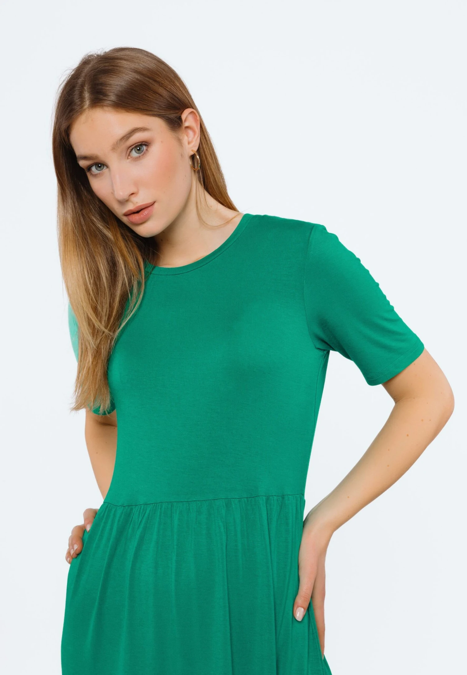 Sukienka Z Dżerseju - Green 4 Sukienka Z Dżerseju - Green - obrazek 4