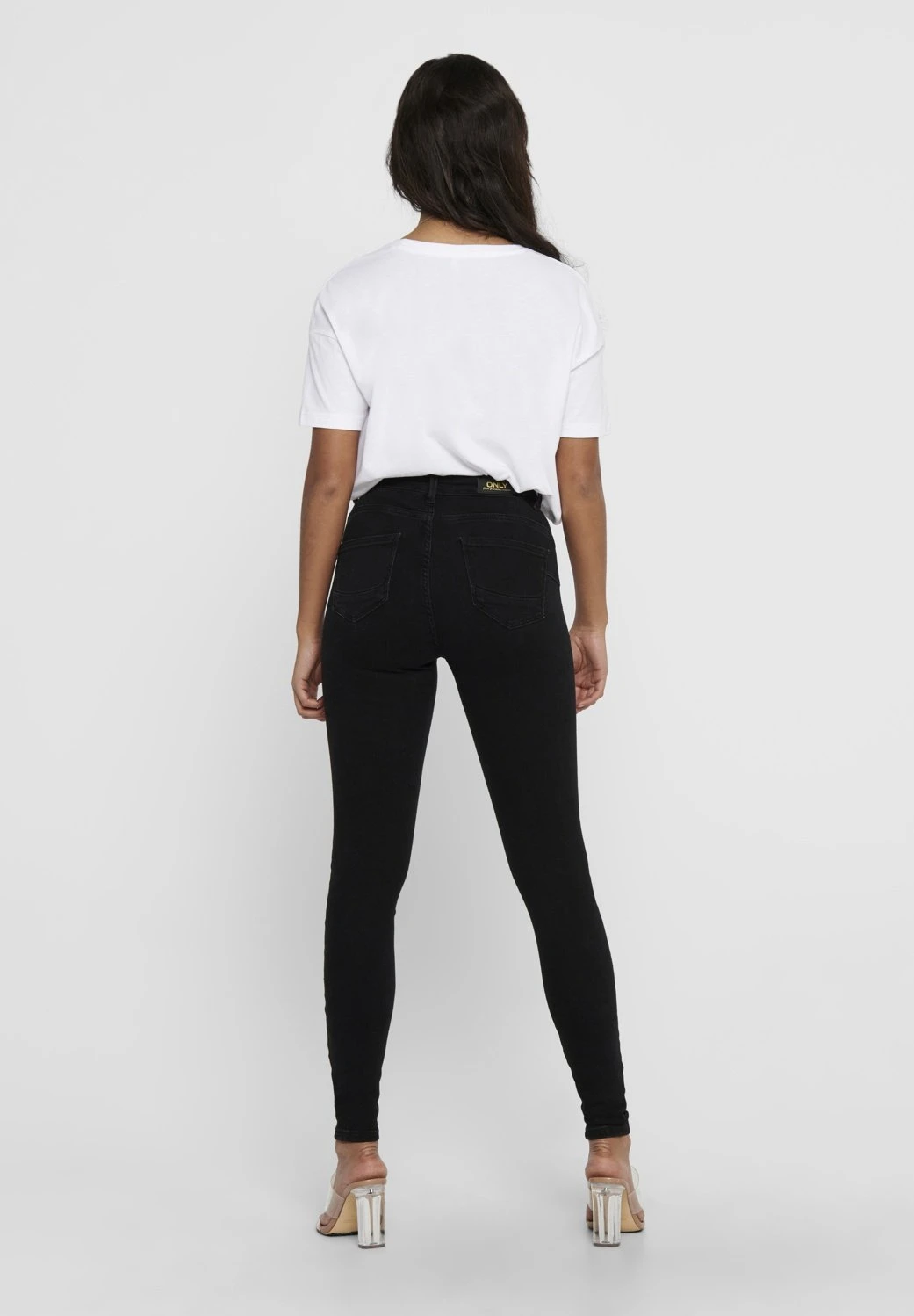 ONLY ONLPOWER MID PUSH UP - Jeansy Skinny Fit - Black 3 ONLY ONLPOWER MID PUSH UP - Jeansy Skinny Fit - Black - obrazek 3