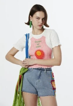 Twist SLIM CUT COMBED WITH ARTWORK - T-shirt Z Nadrukiem - White -Ulla Popken Sklep fa33023d3ffc4418b97d4e958a443efe