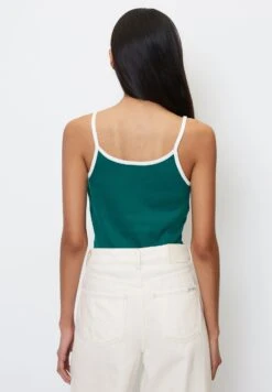 Marc O'Polo DENIM SPAGHETTITRÄGER MIT STRUKTUR AUS ORGANIC C - Bluzka - Green -Ulla Popken Sklep fc40d7a4f8ed43d4b09f38c1d97b959d