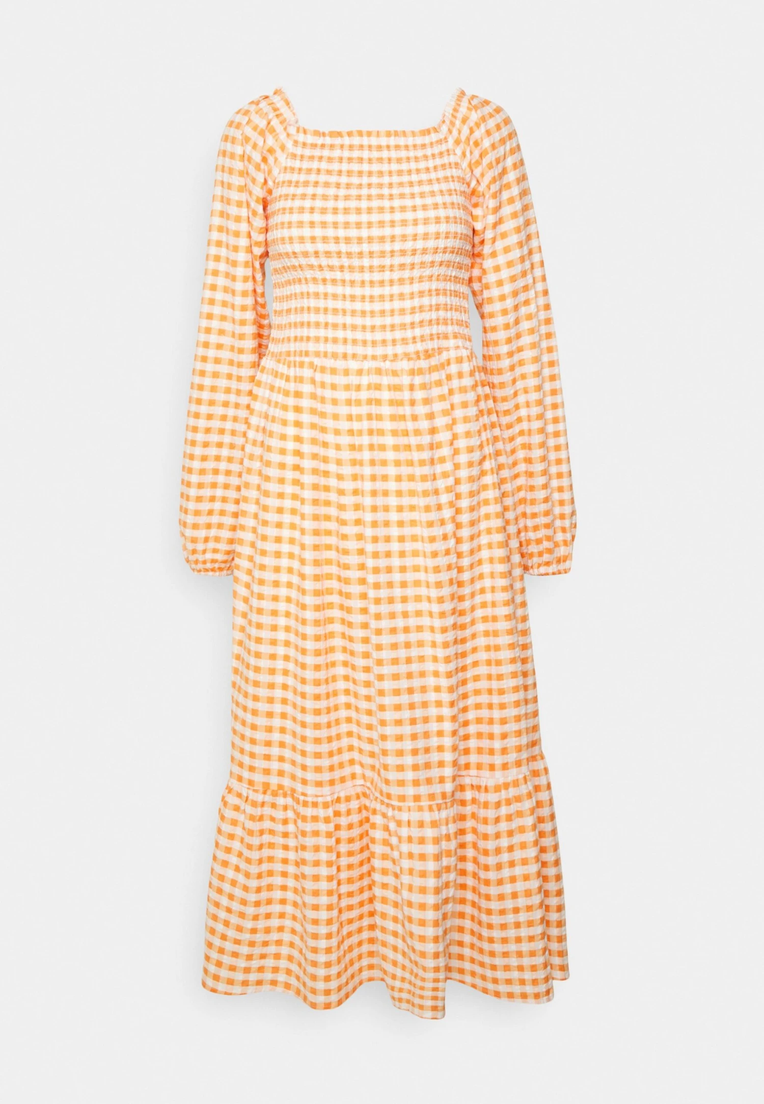 Monki Sukienka Letnia - Orange Gingham 5 Monki Sukienka Letnia - Orange Gingham - obrazek 5