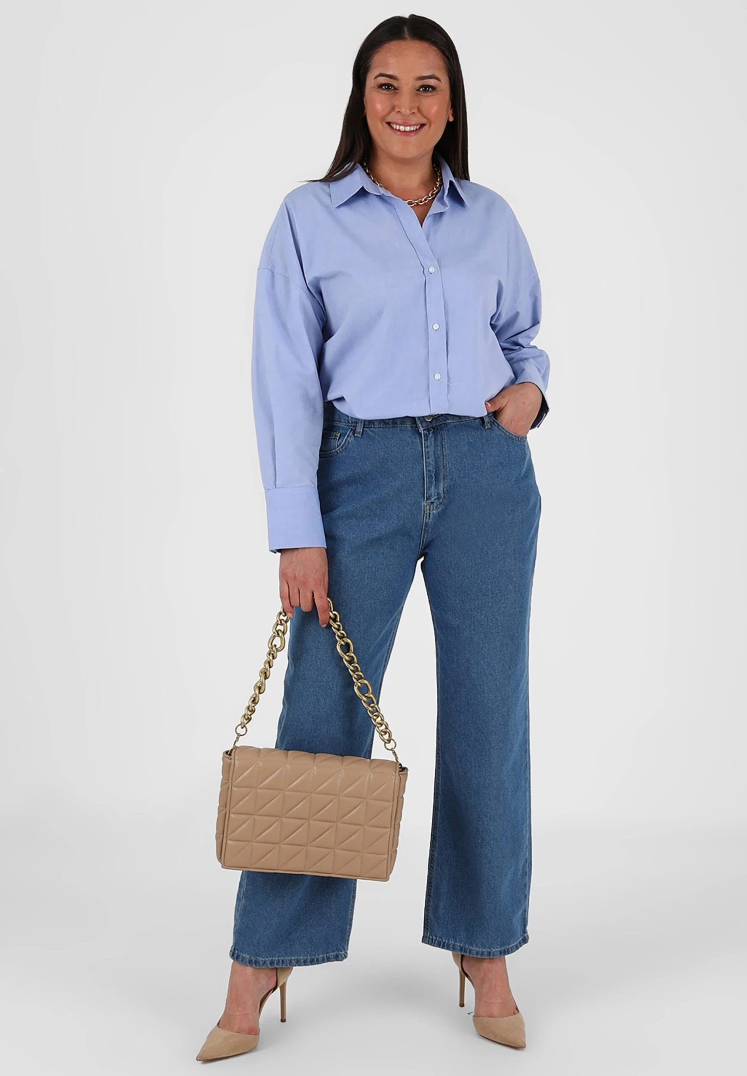 ALIA - Jeansy Straight Leg - Dark Blue 2 ALIA - Jeansy Straight Leg - Dark Blue - obrazek 2